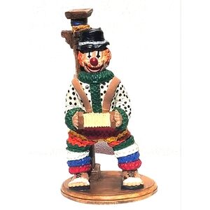 Large Ceramic Hand Painted Clown Playing Musical Instrument